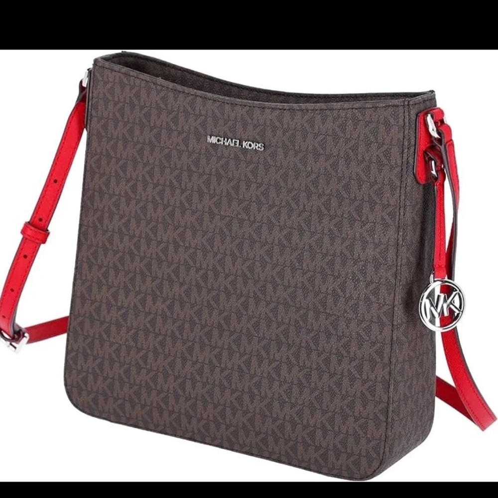 NWT Michael Kors Jet Set Travel Large Messenger crossbody Brown Bag - Picture 4 of 8